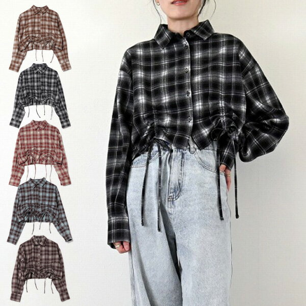 シャツブラウスチェックネルドロース...