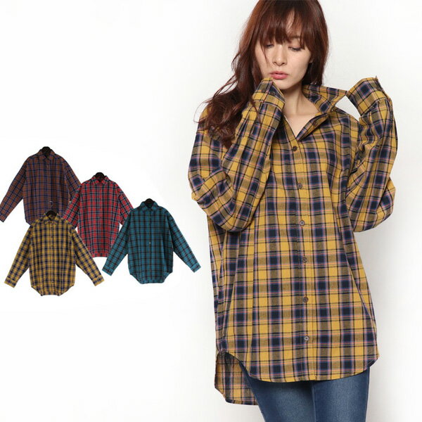 シャツブラウス長袖ドロップショルダ...