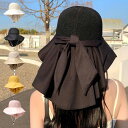 【Rakuten Fashion THE SALE】ストローハット 麦わら帽子 つば広 無地 リボン 顎紐 帽子 ハット レディース ベージュ ブラック カーキ...