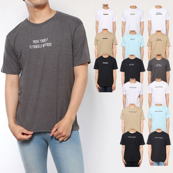 乐天商城 - Tシャツ カットソー クルーネック ロゴ 半袖 コットン 綿100% おしゃれ アメカジ ユニセックス トップス メンズ ホワイト ブルー ブラック ベージュ グレー