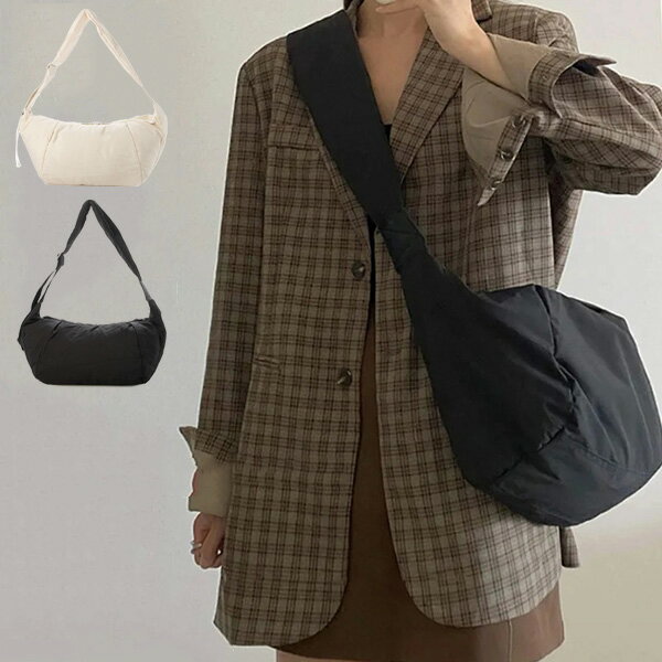 Rakuten - ショルダーバッグ バッグ 斜めがけ 肩掛け 無地 ユニセックス バッグ 鞄 レディース ベージュ ブラック