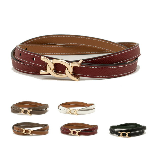 ベルト ゴールドバックル 合成皮革 レディース ブラック カーキ ブラウン レッド ホワイト