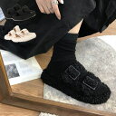 ベルトサンダル コンフォートサンダル ボア ダブルベルト 黒 フラット 歩きやすい 秋 冬 靴 サンダル シューズ レディース ブラック ベージュ