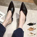 【Rakuten Fashion THE SALE】ミュール サンダル ポインテッドトゥ レザー調 太ヒール 歩きやすい 黒 シューズ 靴 レディース ブラック...