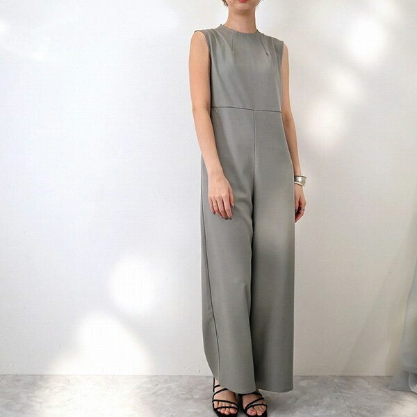 【取り寄せ対応】オールインワン 無地 バックオープン パンツ ボトムス レディース グレー ブルー ブラック