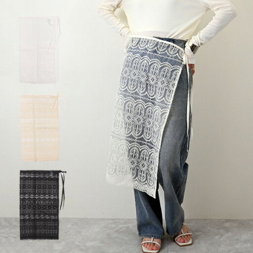 スカート ラップスカート オーガンジー 刺繍 ひざ下 ロング ボトムス レディース ホワイト アイボリー ブラック スカート ラップスカート オーガンジー 刺繍 ひざ下 ロング ボトムス レディース ホワイト アイボリー ブラック