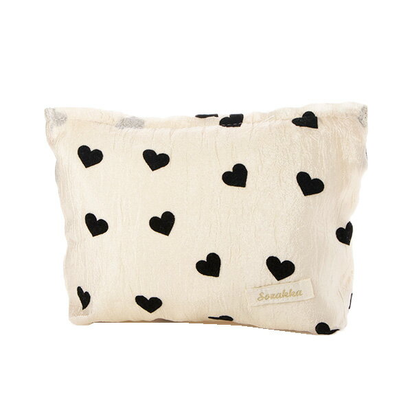 【取り寄せ対応】ポーチ バッグ クラッチバッグ ハート柄 鞄 レディース ベージュ 3