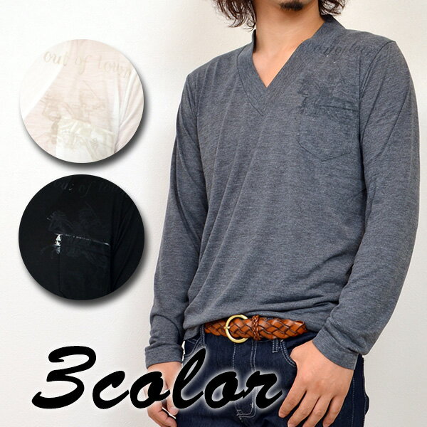 カットソーTシャツプリントVネック...