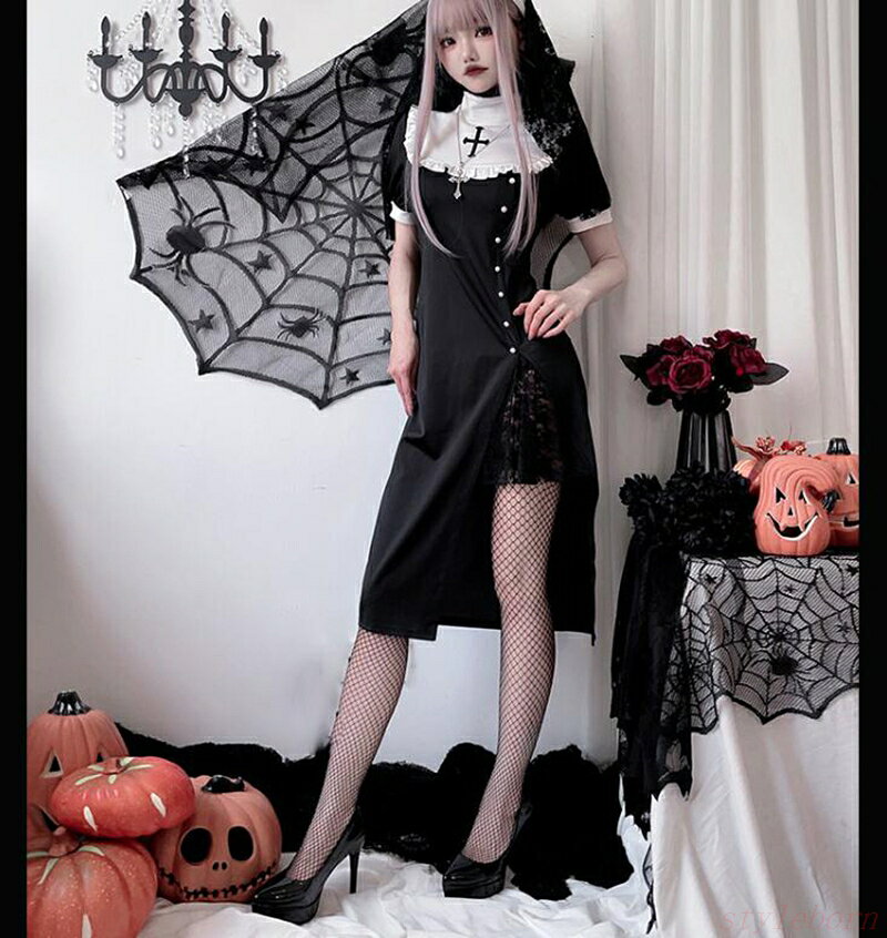 スタイルボーンの2025 新作 ハロウィン コスチューム おばけ ホワイトゴースト キッズ おばけ ゴースト?幽霊 透け感 コスチューム コスプレ 子供服 おばけ ワンピース かわいい3点セット ワンピース ヴァンパイア 幽霊 パーティー イベント halloween 仮装 こども 個性的｜アングル2