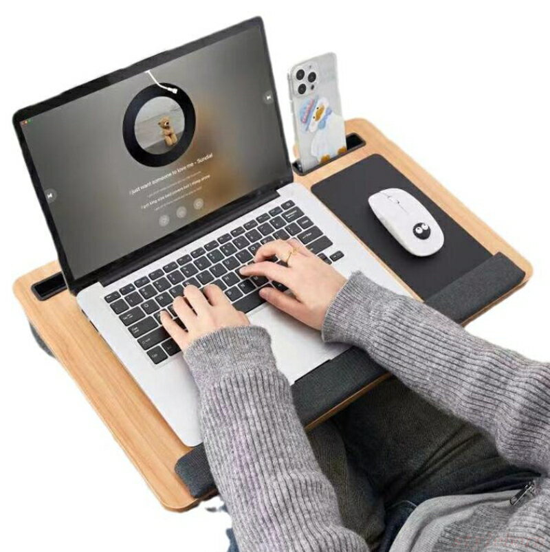 Rakuten - クッションテーブル 木目 テーブルクッション 膝上テーブル 車内 テーブル ひざ上 クッション ソファクッション マウストレー デスク 机 膝上 デスクワーク 在宅 テレワーク 在宅勤務 可愛い おしゃれ ラップトップテーブル 木製