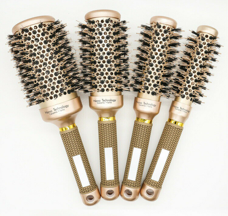 Brushes, Combs - ロールブラシ 豚毛 ナイロン ブラシ 美容師 理容師 トリマー サイズ別 ヘアブラシ レディース くし ヘアーブラシ スタイリング