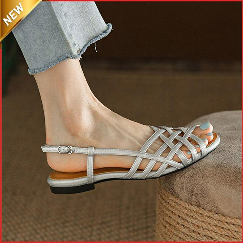 グルカサンダル レディース 歩きやすい 編み込み ストラップサンダル フラットサンダル 柔らかい 合成革 サマーシューズ おしゃれ ビーチサンダル