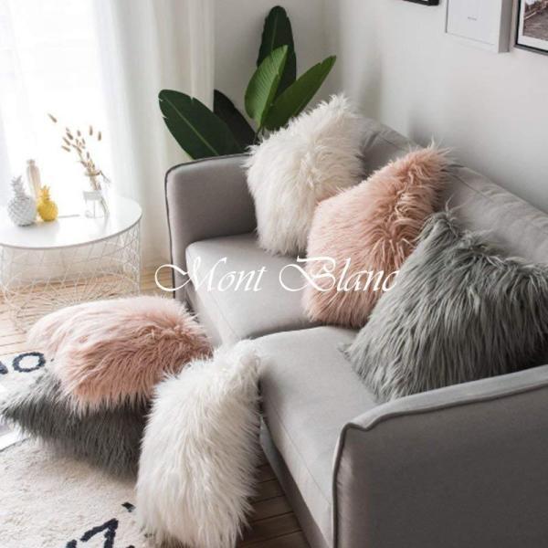 【楽天スーパーSALE】クッション ファー ファークッション クッションお洒落 クッションカバー おしゃれ ピンク ふわふわ 白 北欧 インテリア 雑貨 おすすめ