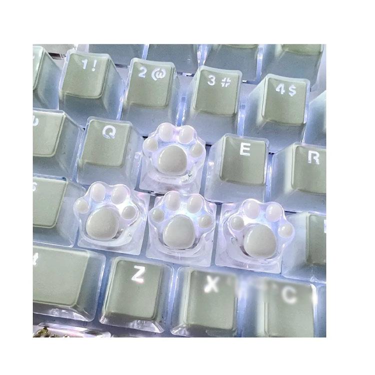 【楽天スーパーSALE】キーキャップ キーボード用 肉球型 猫 肉球 キーボード 透明 メカニカルキーボード 肉球 バックライトキーキャップ かわいい 交換 カスタマイズ