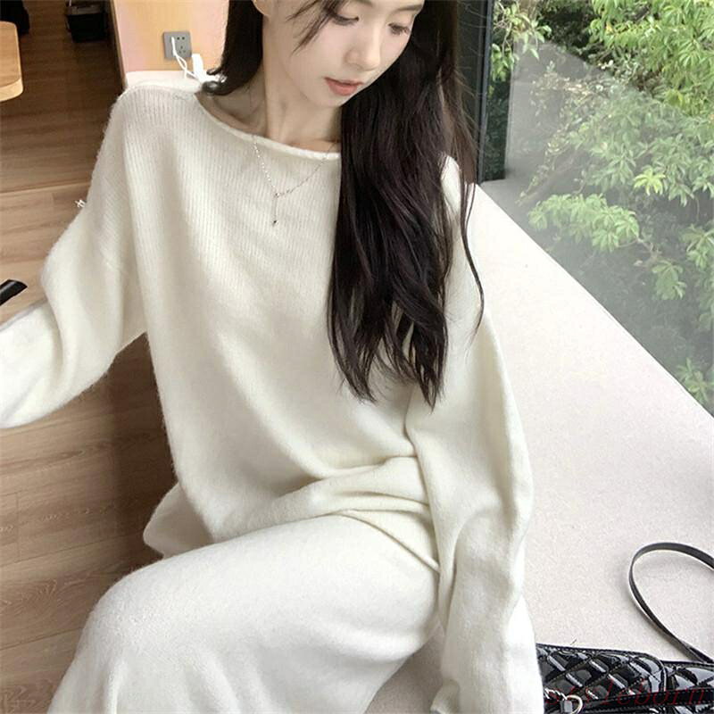 スタイルボーンのセットアップ レディース 秋冬 ニット 卒業式 服 母 長袖 上下セット セーター スカート セットアップ ロング丈 オシャレ カジュアル 七五三｜アングル3