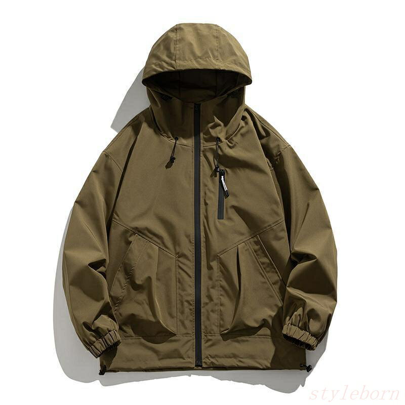 Rakuten - メンズ マウンテンパーカー 登山服 防風 フード付き ハイネック 止水ファスナー ワーク 作業 おしゃれ 大きい ライトアウター パーカー 大きい