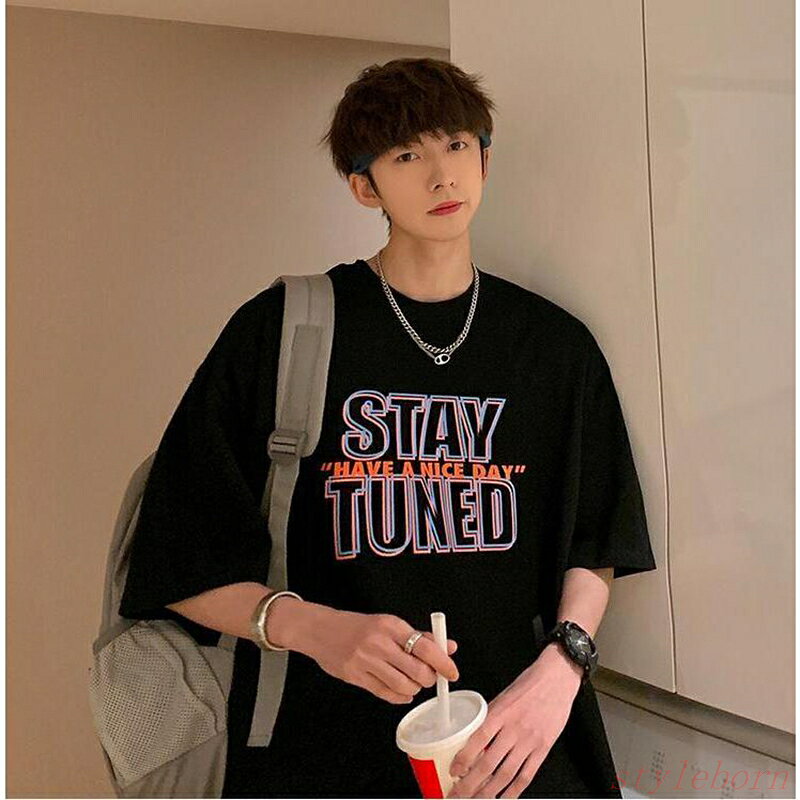 Rakuten - Tシャツ メンズ ビッグシルエット オーバーサイズ カレッジロゴプリント 韓国ファッション ストリート系 ブランド レディース