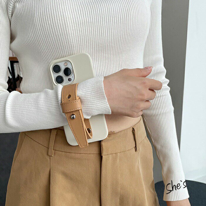 乐天商城 - レザー グリップ iPhoneケース シリコン スマホ ケース 持ち手付き スマホケース iiphone17 iphone16 iphone5 iphone14 iphone13 iphone12 オシャレ クール 可愛い かわいい モード Shes 送料無料
