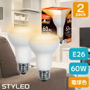 【2個セット・1個あたり439円】LED電球 E26口金 レフ電球タイプ60W相当 消費電力5W 電球色(500lm)