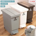 バタフライペダルペール 32L ごみ箱 バタフライ式 ペダル キャスター付き(3)