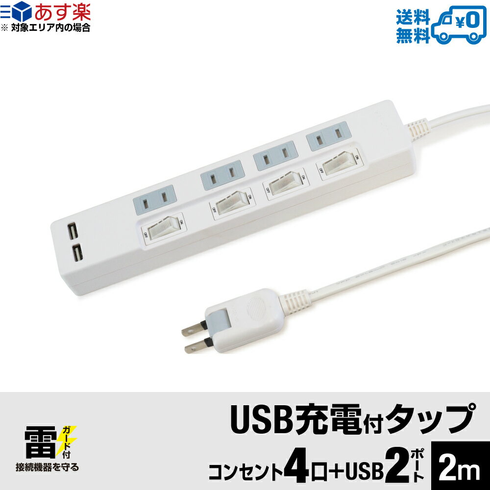 STYLED（スタイルド）雷ガード USB充電ポート付電源タップ