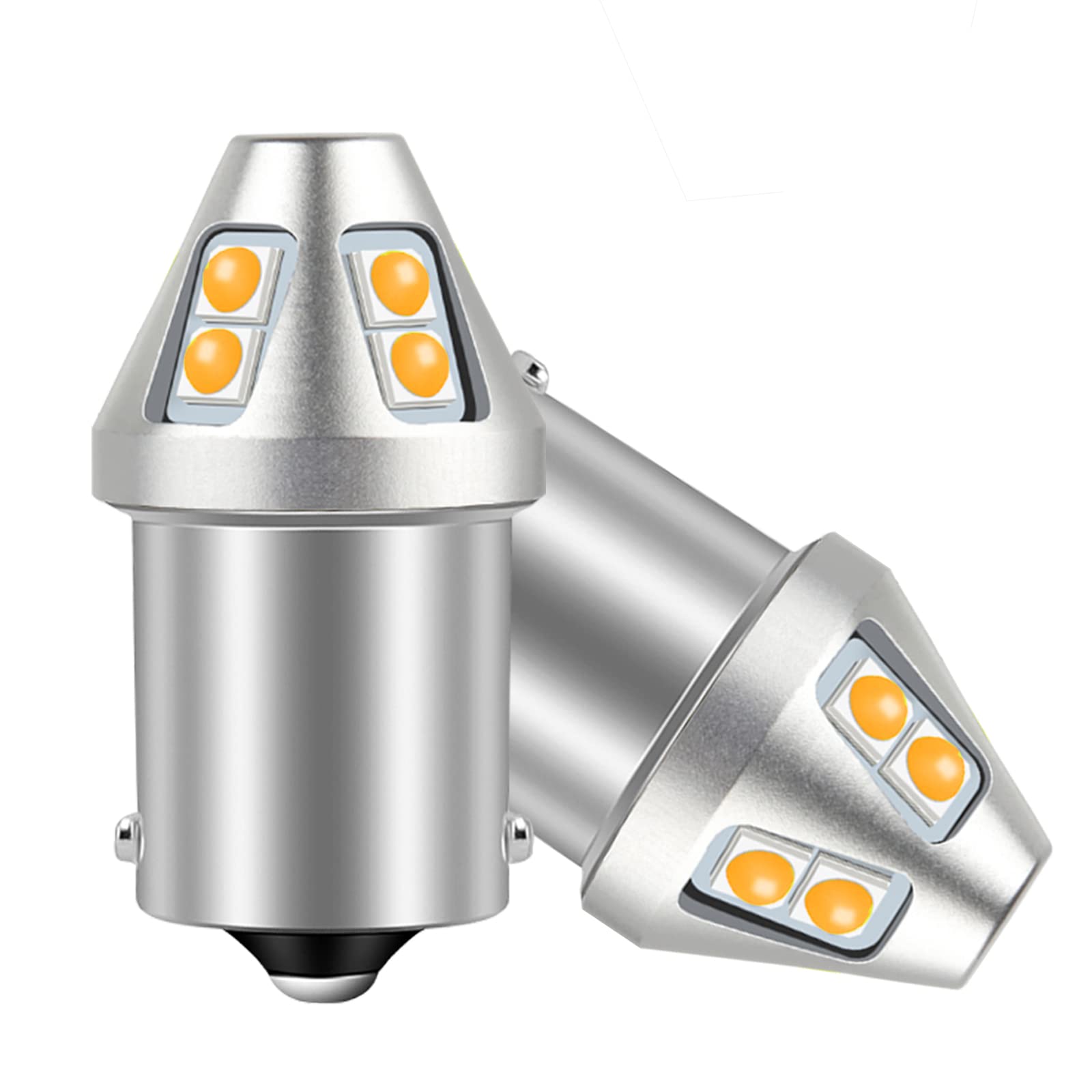 樂天商城 - S25 LED シングル ウインカー アンバー ピン角180度 (BA15S/P21W) 12V-30V