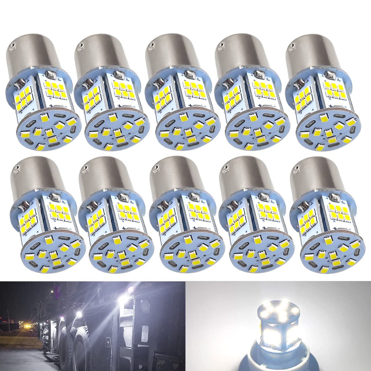 KIYOYO 24V車用 S25 LED シングル ホワイト G18/BA15s トラック/バス 大型車用 バックランプ/ウインカー