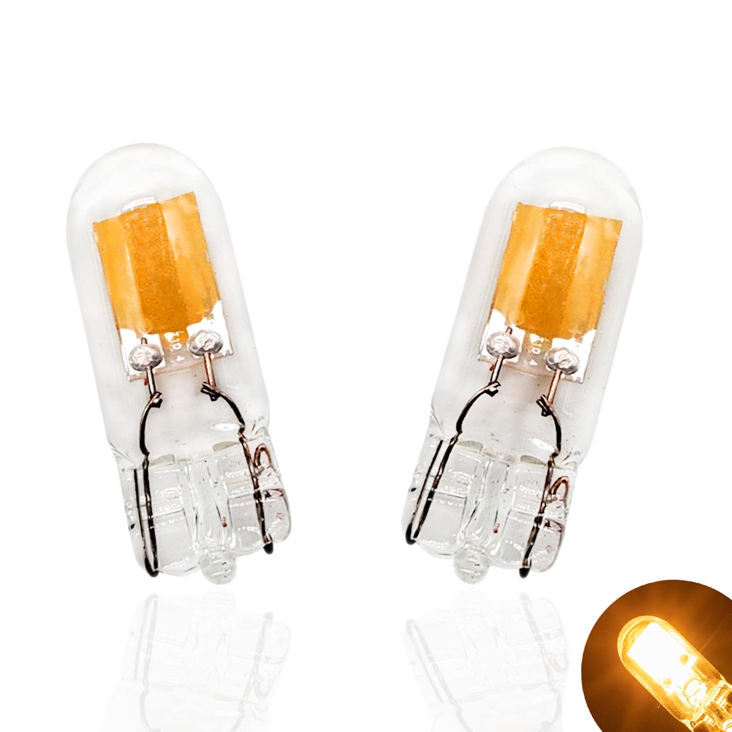 樂天商城 - T10 LED ポジション用 アンバー 高光度ハイスペックLED 車検対応 12V/1W ルーム/ナンバー灯 2個入