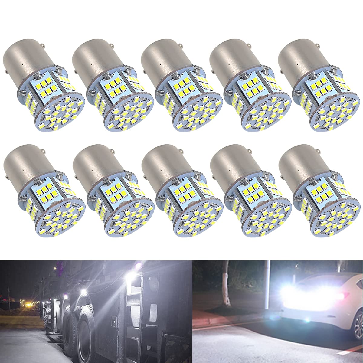 樂天商城 - S25 LED シングル ピン角180度 (P21W/BA15S) 24V/12V対応 爆光 ホワイト バックランプ/トラック サイドマーカー用