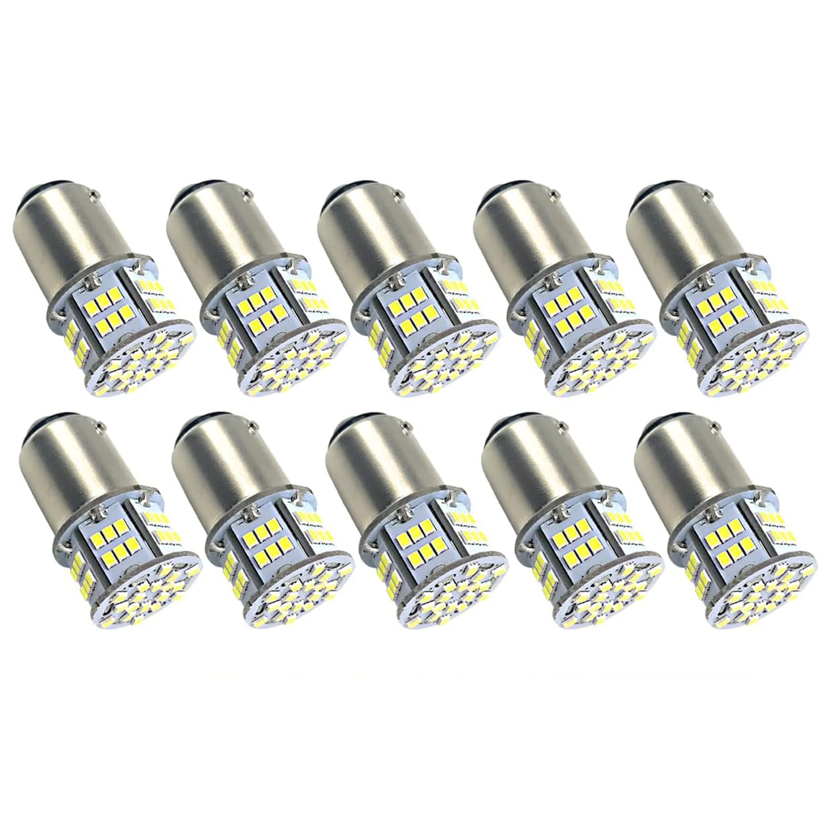 樂天商城 - S25 ダブル LEDバルブ 汎用 テール/ブレーキ/ウインカー/ポジション ホワイト 12V-24V 10個セット