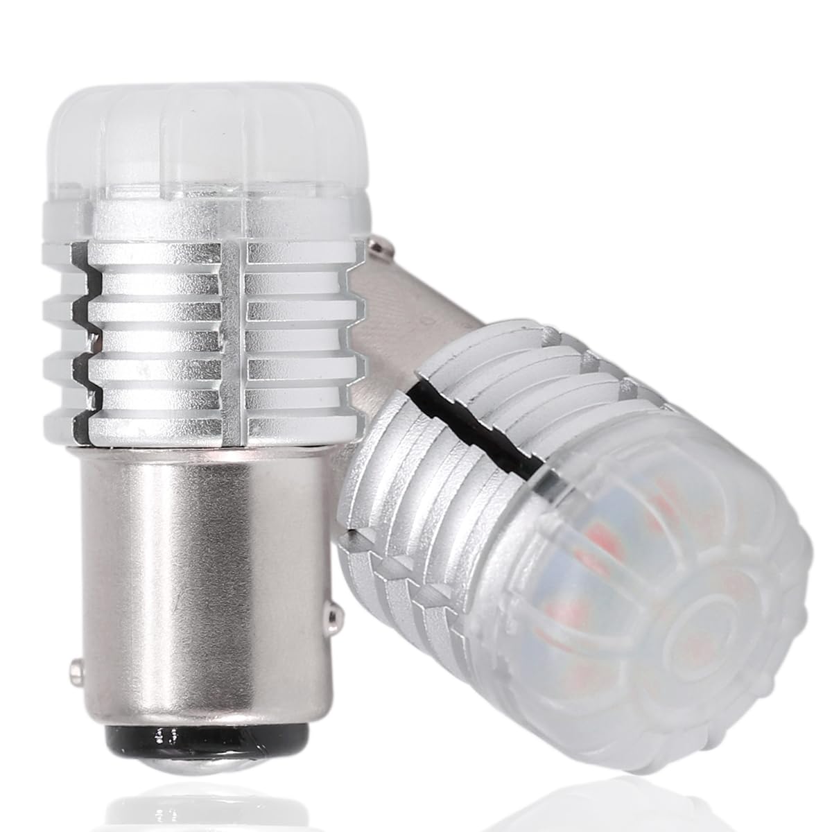 樂天商城 - 12V-24V S25 ダブル球 レッド 超高輝度 LED 段違い180度 トラック用 ブレーキ/テール