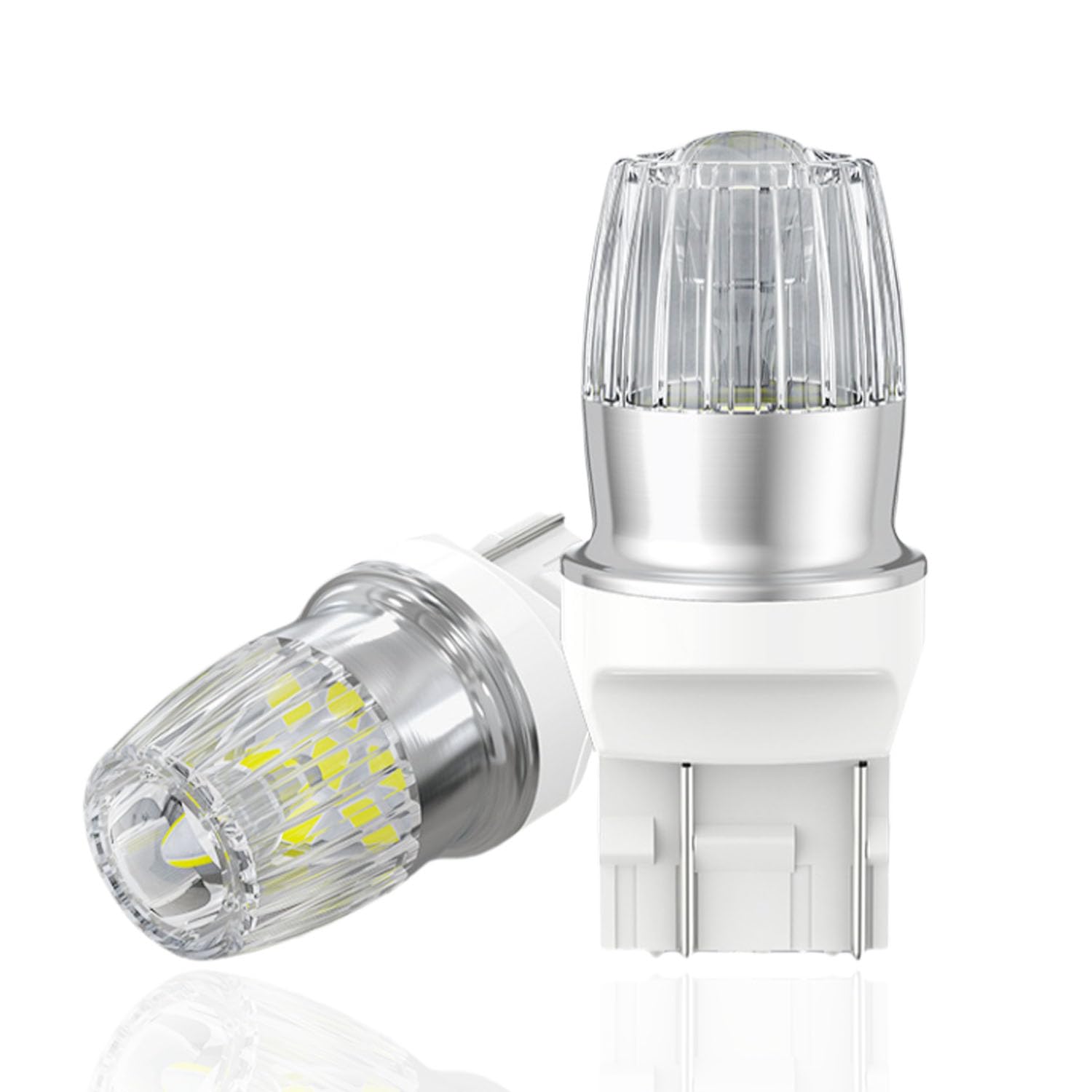 Marker - T20 ダブル 球 LED ブレーキランプ テールランプ （W21W T20 7443 ）ホワイト ダブル 球12V/24V 車検対応 LEDバルブ 2個セット