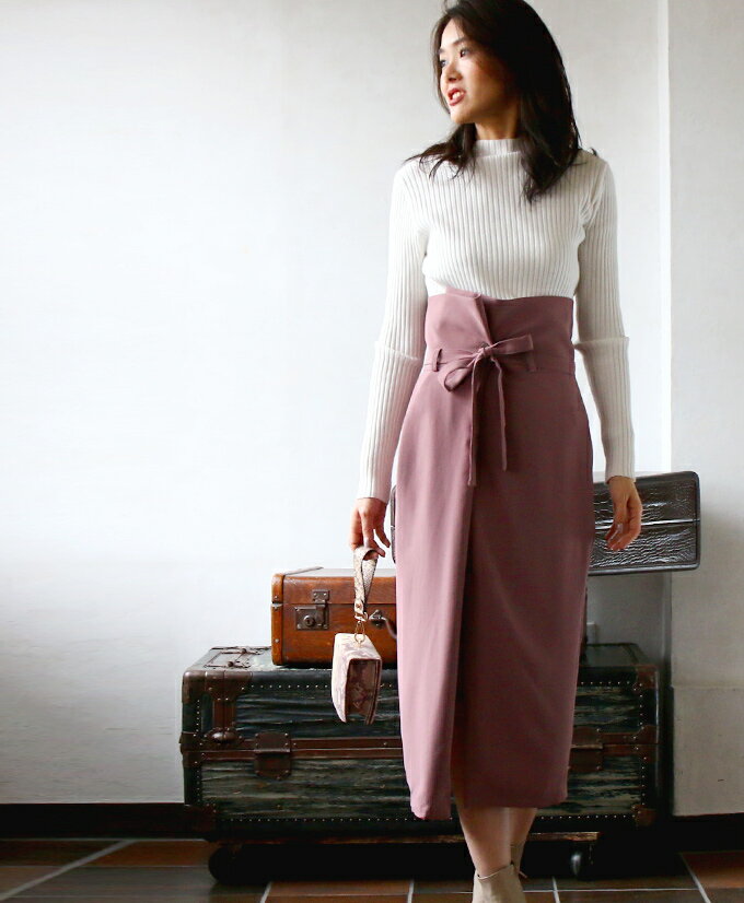 楽天市場 訳ありアウトレット 返品 交換不可 Styleluxe 美シルエットが叶う3wayのハイウエストスリットスカートベージュ タイトスカート ハイウエストスカート スカート レディース 秋 冬 F S0221 送料無料 Ehre Style