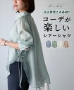 シャツ トップス シアーシャツ 透け感 シアー 羽織 体型カバー 日焼け対策 冷房対策 オーバーシルエット ブルー ミント アイボリー ピンク 青 緑 白 無地...