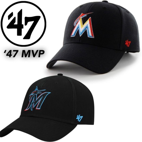 フォーティーセブン ブランド キャップ 帽子 マイアミ マーリンズ オールシーズン メンズ レディース MVP28WBV 男女兼用 47BRAND MARLINS MVP