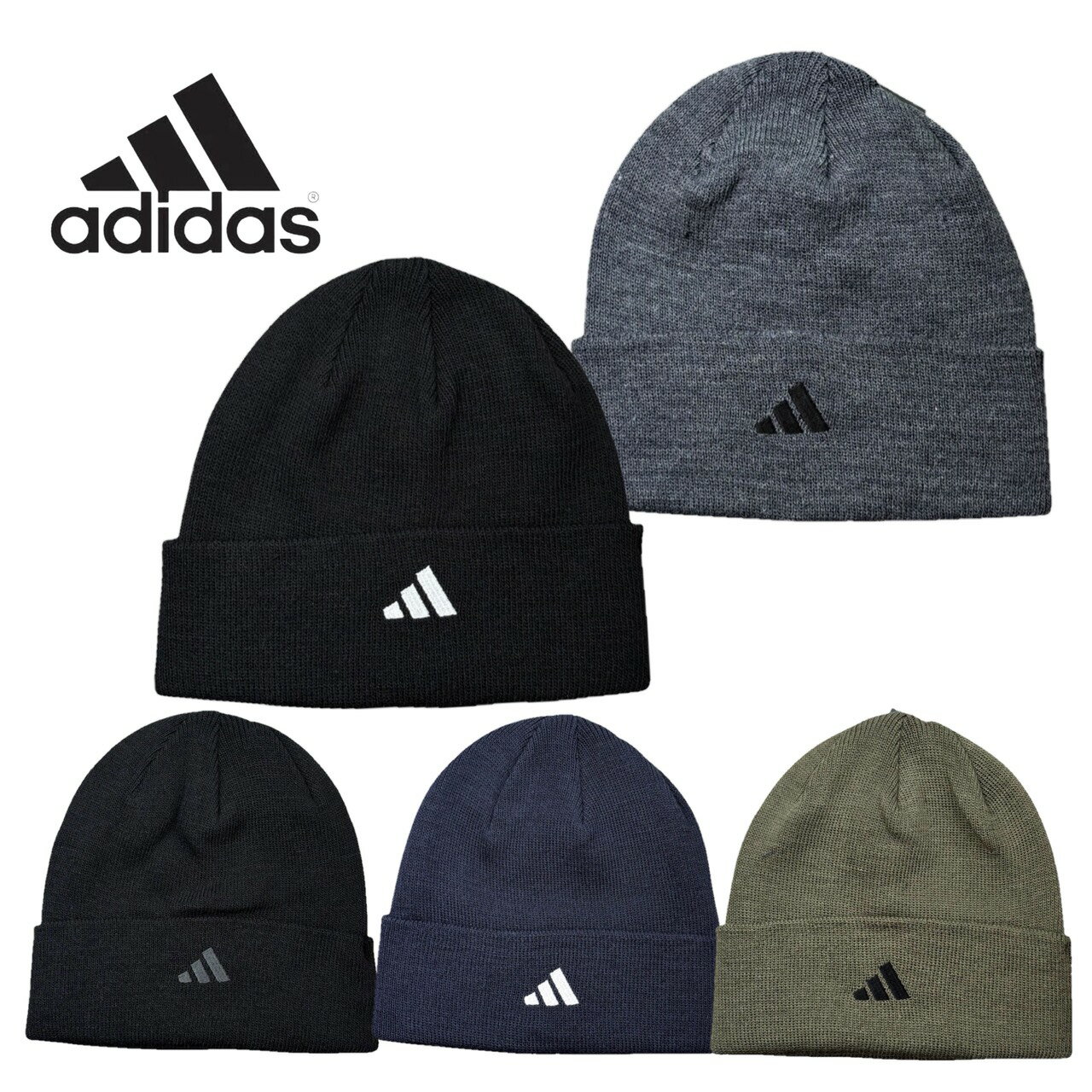 乐天商城 - アディダス adidas 帽子 ニット帽 ビーニー ニットキャップ 254-011001 刺繍ロゴ ブランドロゴ アクリル素材 防寒 メンズ レディース ユニセックス アウトドア