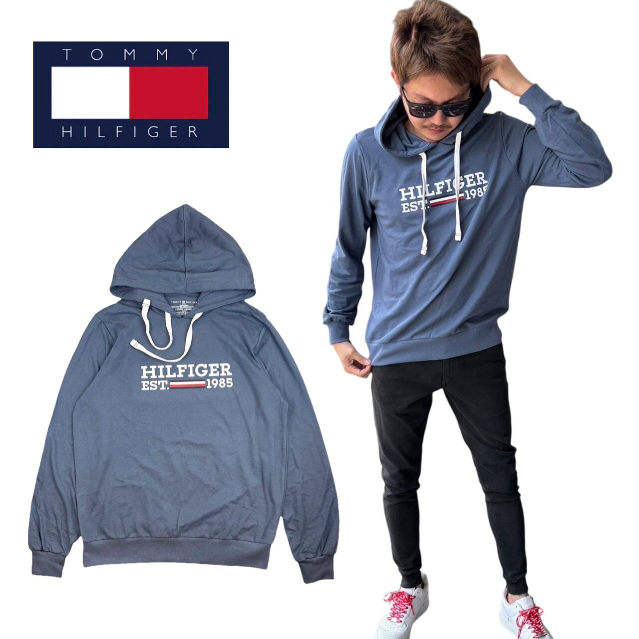 楽天市場】tommy パーカー（カラーブルー）（メンズファッション）の通販
