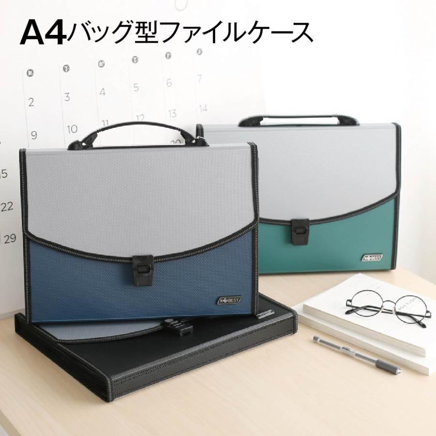 バッグ型 ファイルケース A4ファイルケース A4 ドキュメントファイル ドキュメントケース13ポケット 書類ケース 持ち運び クリアファイル クリアポケット 便利