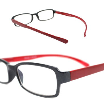 老眼鏡 おしゃれ レディース ブルーライトカット 女性用 軽量 ネックリーダーズ 首かけ ブルーライトカット 眼鏡ケース付き バイカラー(レッド) 度数 1.0 1.5 2.0 2.5 3.0 3.5 ブランド Bayline ベイライン