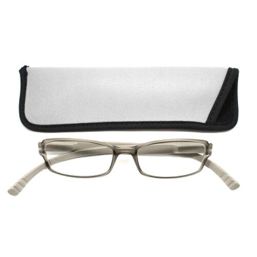 老眼鏡 おしゃれ 男女兼用 軽量 ネックリーダーズ 首かけ ブルーライトカット 眼鏡ケース付き バイカラーフロスト (グレー) 度数 1.0 1.5 2.0 2.5 3.0 3.5 ブランド Bayline ベイライン