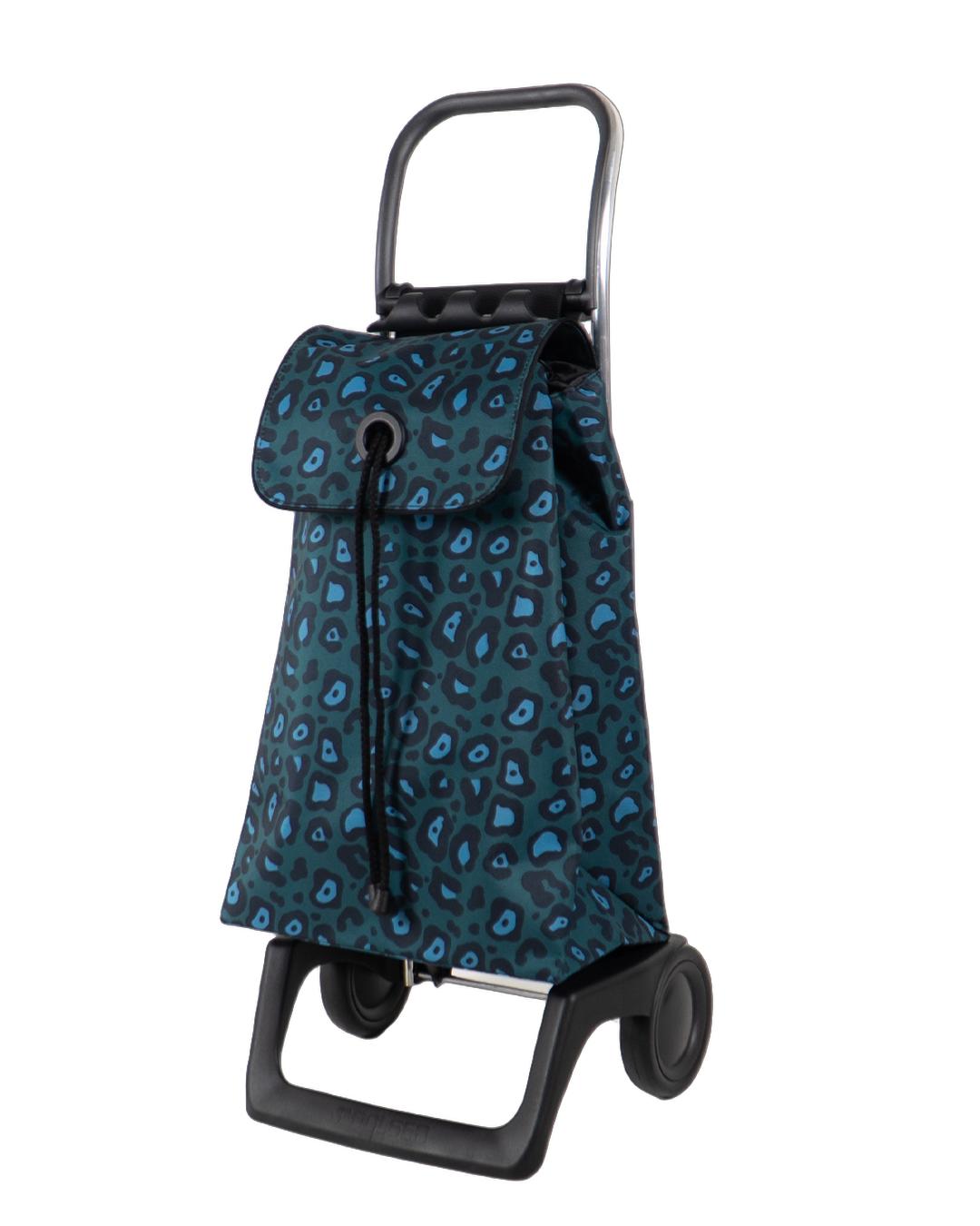 Carry Cases - ROLSER キャリーカート ショッピングバッグ (ヒョウ柄ブルー) RS-002PT 軽量 静音 コンパクト 折りたたみ ショッピングバッグ お買い物カート 男女兼用