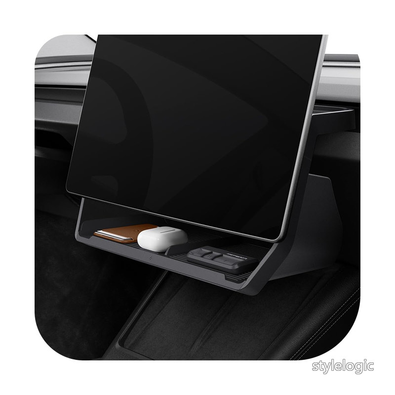 Spigen Tesla Model Y L (2026) Tesla Model Y Juniper (2025) Tesla Model 3 Highland (2025/2024) アンダースクリーンストレージオーガナイザー TO227H ACP08373 (ブラック)