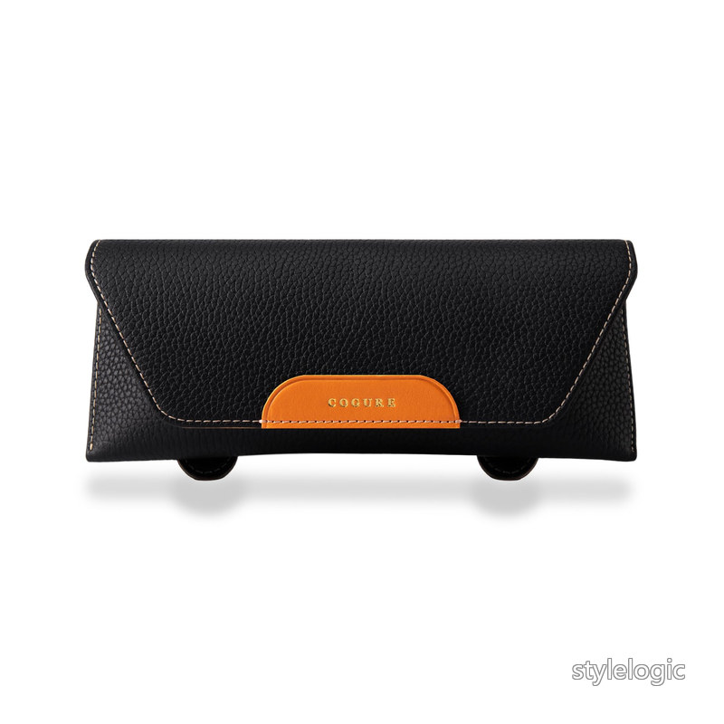 Rakuten - 【送料無料】COGURE コグレ 車用 メガネケース サングラスホルダー サンバイザーポケット 本革 レザー マグネット開口 車内整理 カーサンバイザー用 取り付け簡単 ほとんどの車種に適用 高級 ブランド おしゃれ 専用ボックス付き CoCarSGC ブラック