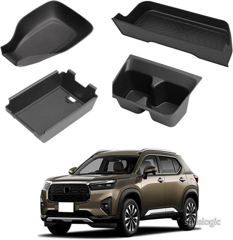 乐天商城 - 【送料無料】ホンダ 新型WR-V WRV 専用 コンソールボックス+コンソールドリンクホルダー+センターコンソールハンドブレーキ+センターポケット 収納ボックス 収納トレイ 2024年3月〜現行 小物入れ TPE素材 水洗い可能 取付簡単 インテリア 内装パーツ アクセサリー 4PCS