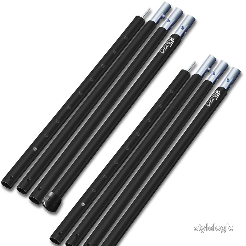 【送料無料】FIELDOOR アルミテントポール 直径32mm 2本セット (4本連結 / 高さ調整 / 8段階 / アルマイト加工 / 280cm) キャンプ タープテント
