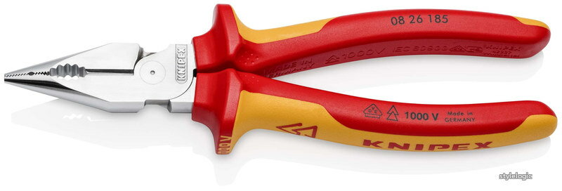 Rakuten - 【送料無料】KNIPEX クニペックス 1000V絶縁ニードルノーズペンチ 全長185mm 0826-185