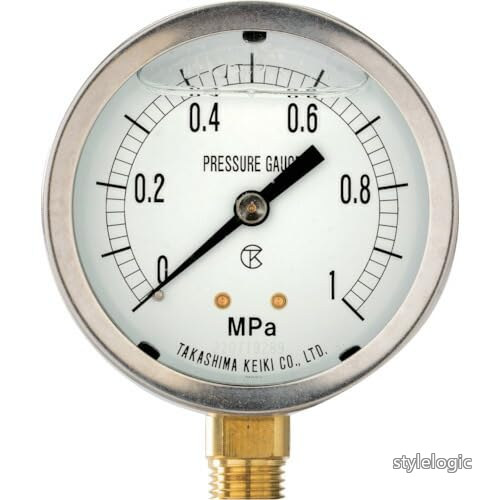 Rakuten - 【送料無料】高島 グリセリン入圧力計 A枠立型・φ75 圧力レンジ0.0~16MPa G3/8【 】 1321216