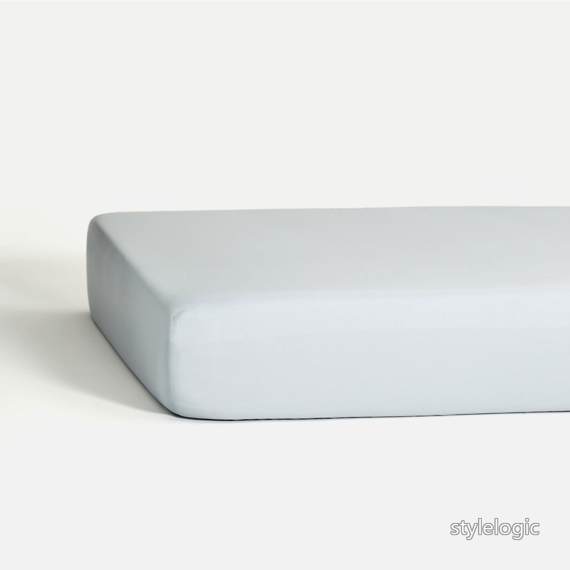 Rakuten - 【送料無料】テンセルリヨセル ボックスシーツ TREEシリーズ 吸水速乾 シーツ ベッドカバー マットレスカバー シルクの風合い 美髪 美肌 静電気防止 寝癖軽減 抗菌防臭 敏感肌 オールシーズン ベッドリネン 洗える 全周ゴム式 (シングル・97×200×35cm ブルー)