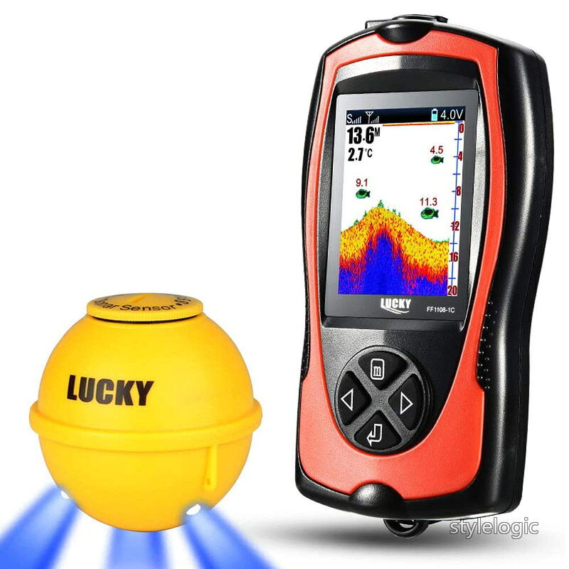 Rakuten - 【送料無料】LUCKYLAKER ワイヤレス 魚群探知機 ポータブル 魚探 バス ワカサギ 釣り 日本語説明書付き