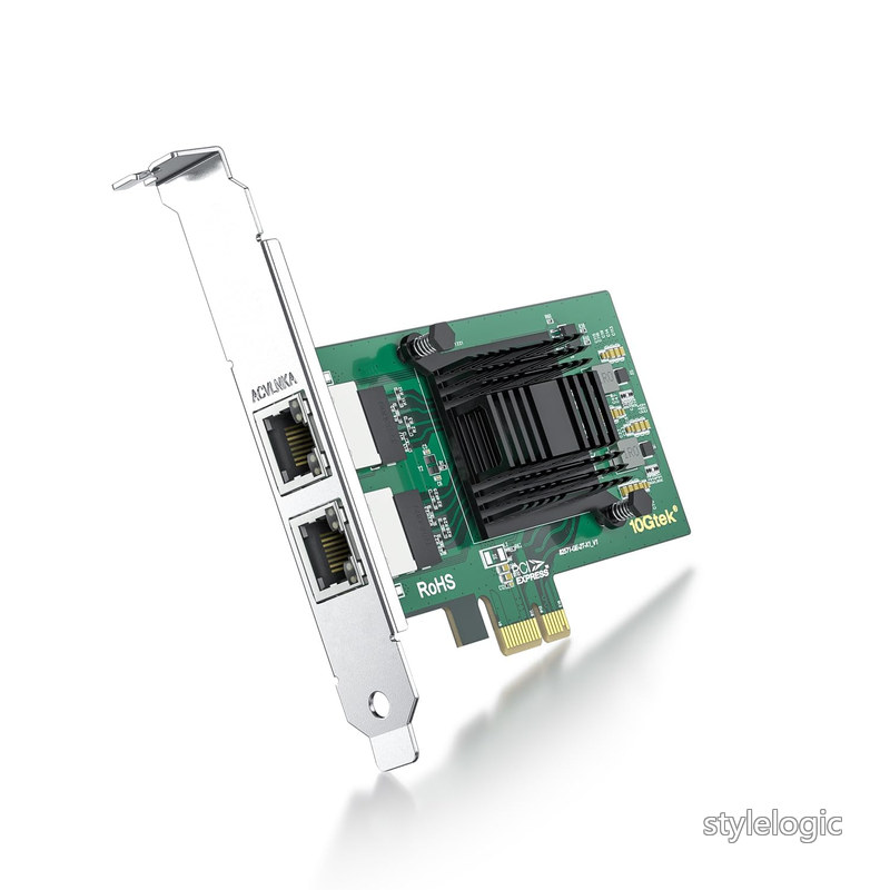 ipolex 1G Gigabit イーサネット サーバー アダプター ネットワークカード Intel 82571 コントローラー付き デュアル RJ45ポート Windows/Centos/RHEL/Ubuntu/Debian/Freebsd/VMware対応